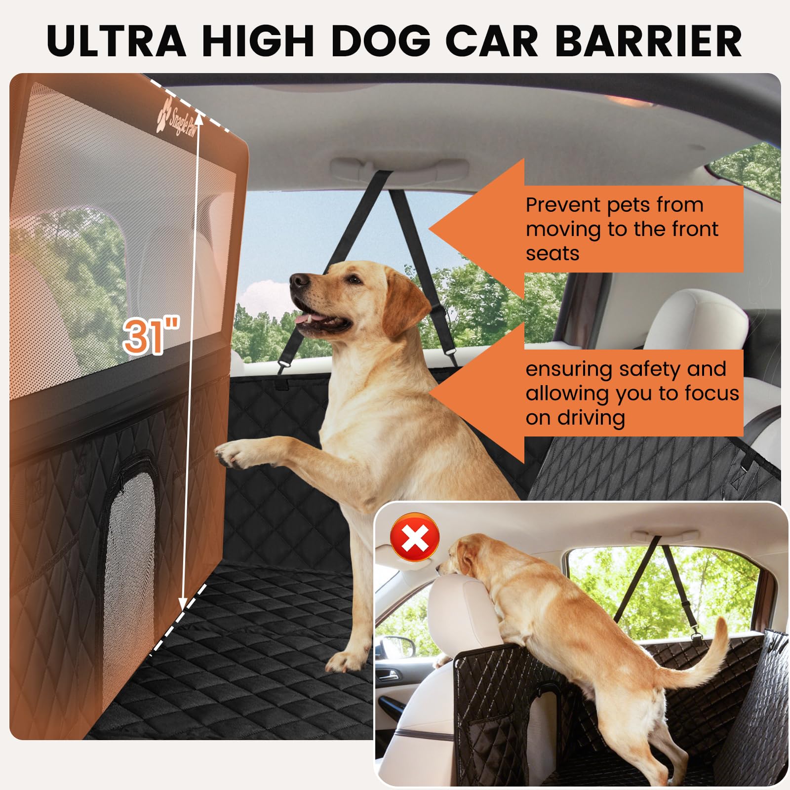 Snagle Paw backseat extender mesh provides visibility and steady airflow