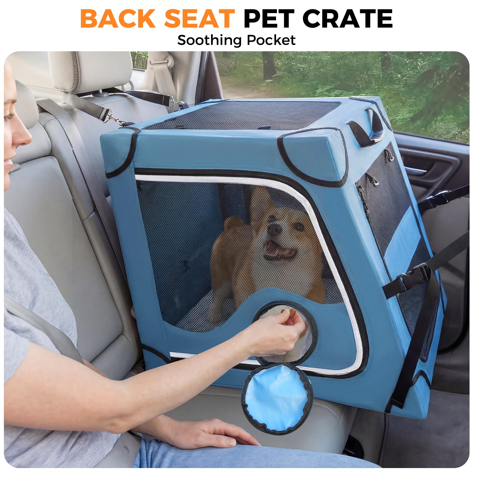 Snagle Paw breathable mesh panels ensure proper ventilation during trips