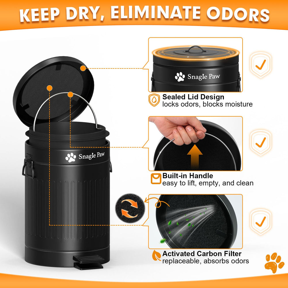 Snagle Paw carbon filter provides odor control for outdoor cleanup.