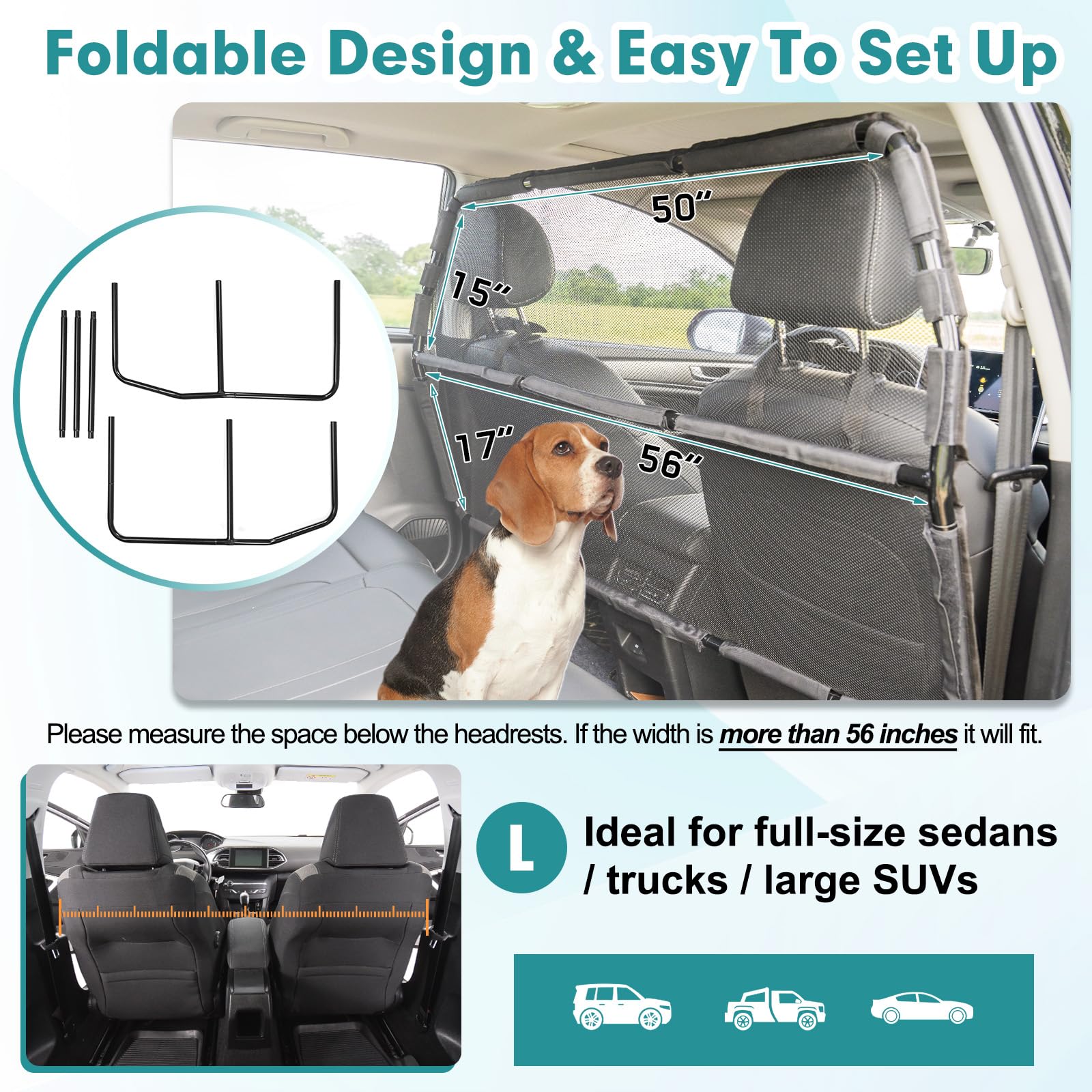 Snagle Paw cargo-area barrier enables airflow while preserving visibility.