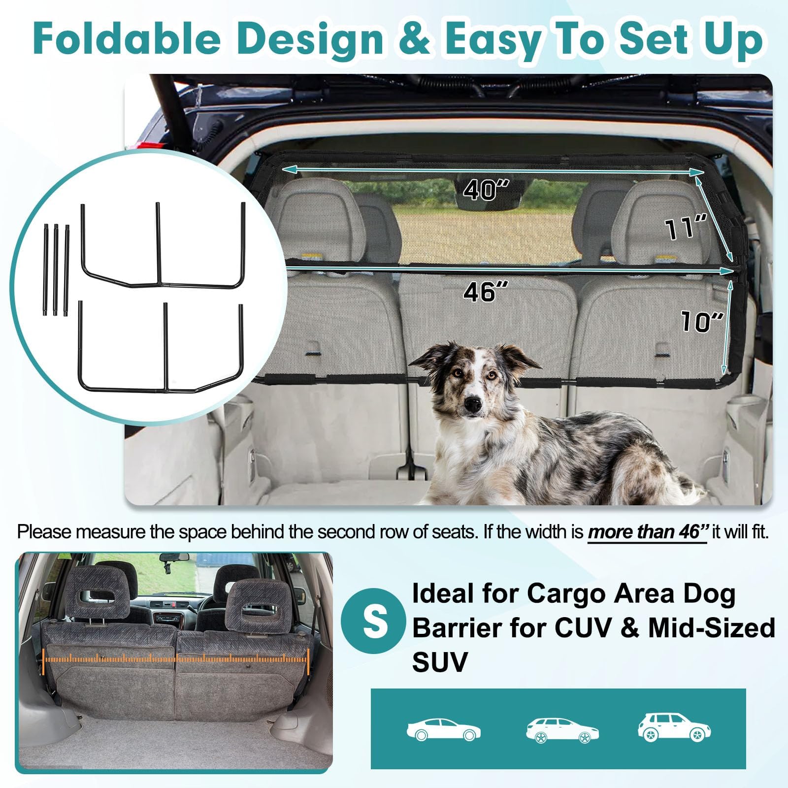 Snagle Paw compatible model fits small SUVs and hatchbacks for flexible travel