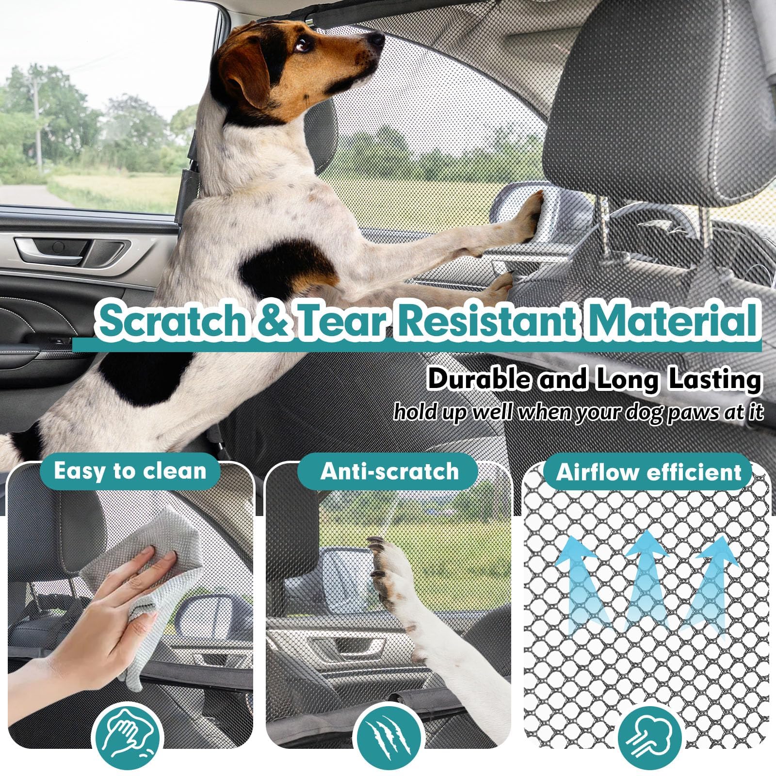 Snagle Paw foldable barrier enables quick setup between the 2nd and 3rd row.