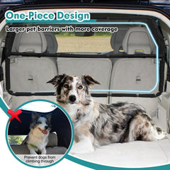Snagle Paw see-through mesh barrier keeps dogs visible while limiting front-seat distractions.