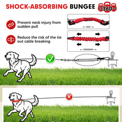 Snagle Paw shock-absorbing tether cushions sudden pulls for safer play