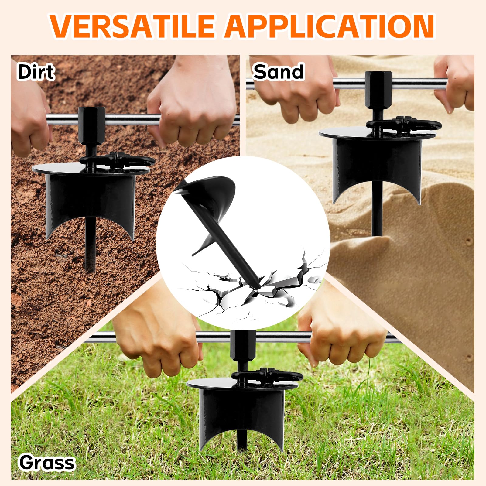 Snagle Paw extra-long 17-inch stake keeps upright in soft soil.