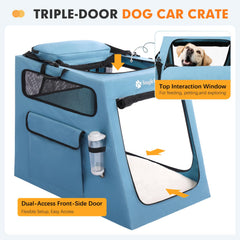 Interior plush pad adds comfort inside the Snagle Paw crate