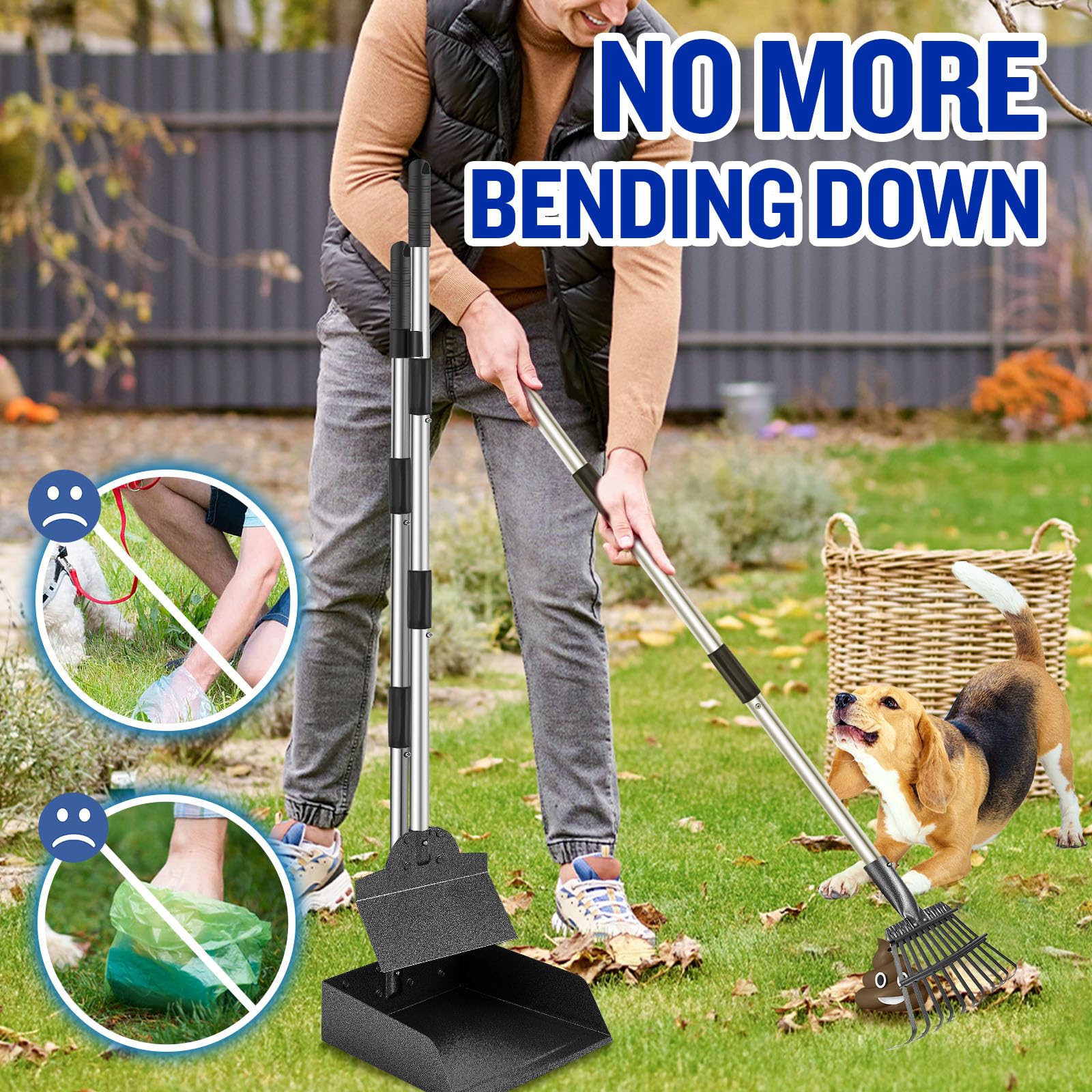 Snagle Paw 3-pack with 38-inch reach helps tall pet parents avoid bending.