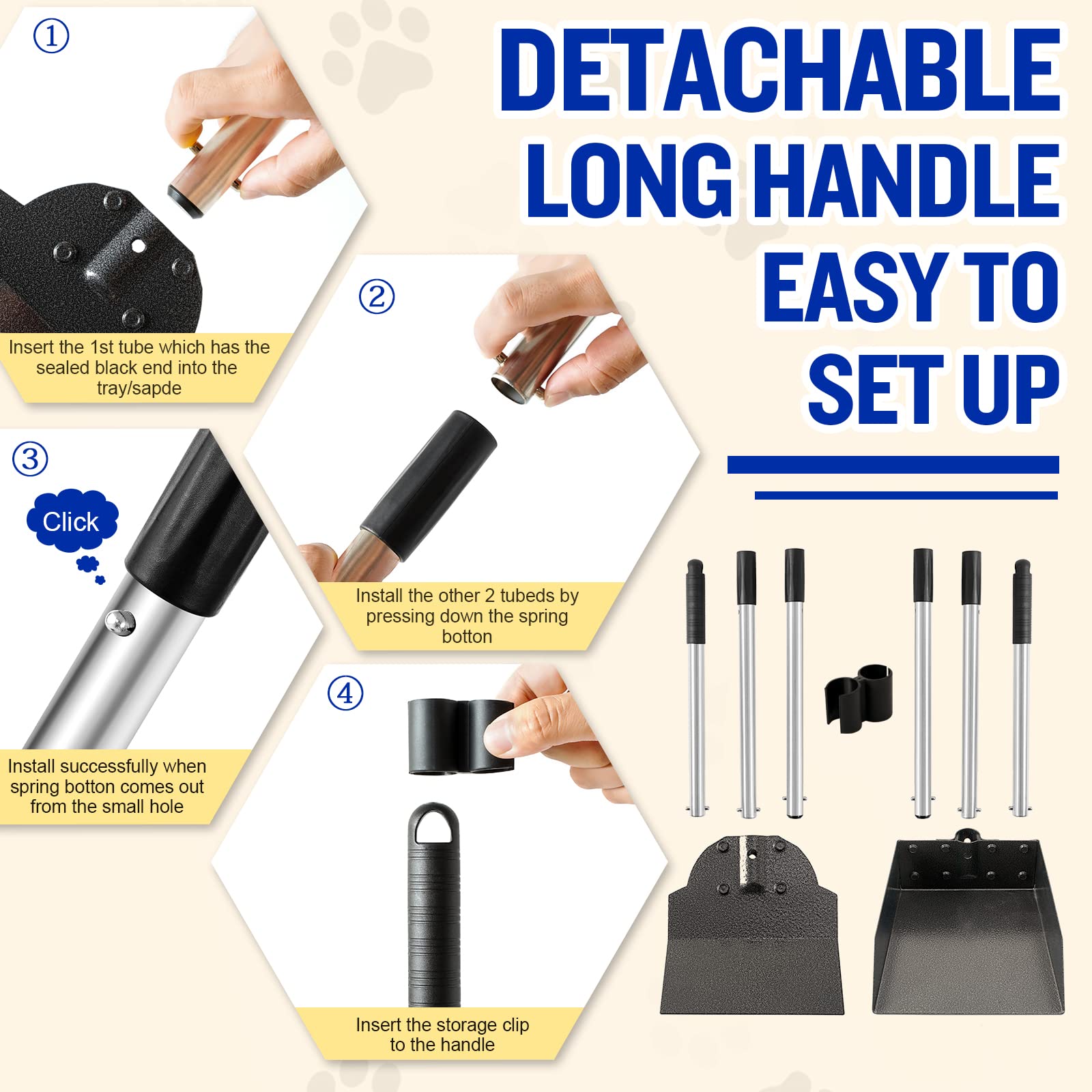 Snagle Paw pooper scooper non-stick coating simplifies cleaning after use.