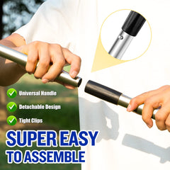 Snagle Paw pooper scooper rake attachment for efficient grass mess removal.