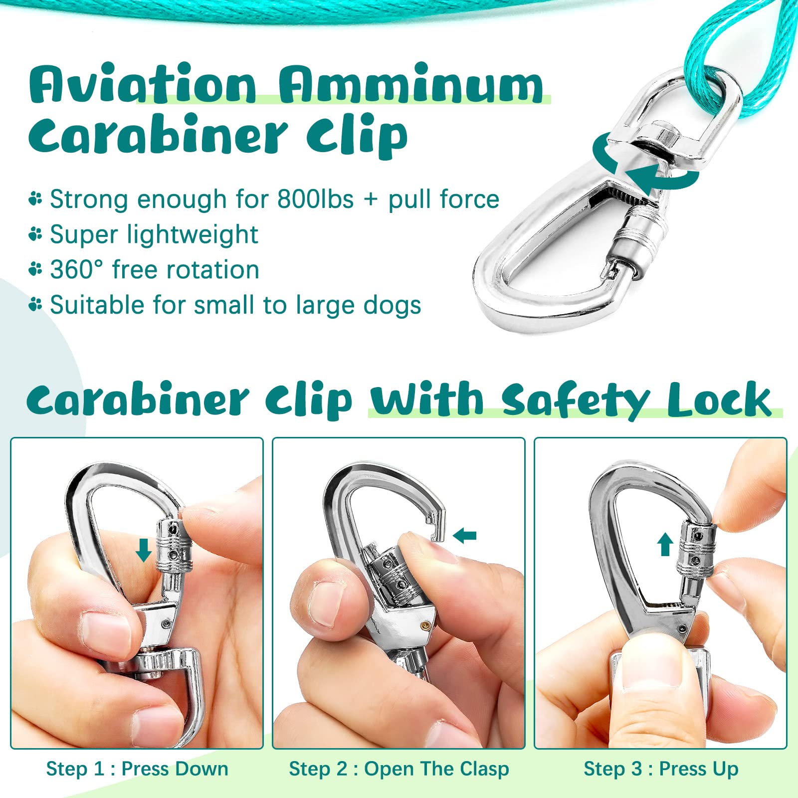 Snagle Paw reflective coating on cable enhances night visibility for dogs