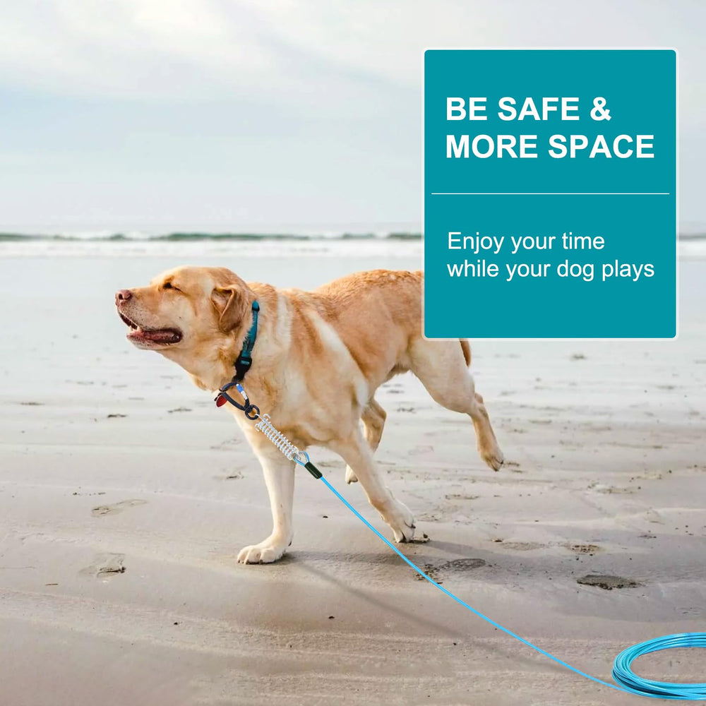 Snagle Paw portable storage bag keeps the tie-out cable organized on trips.
