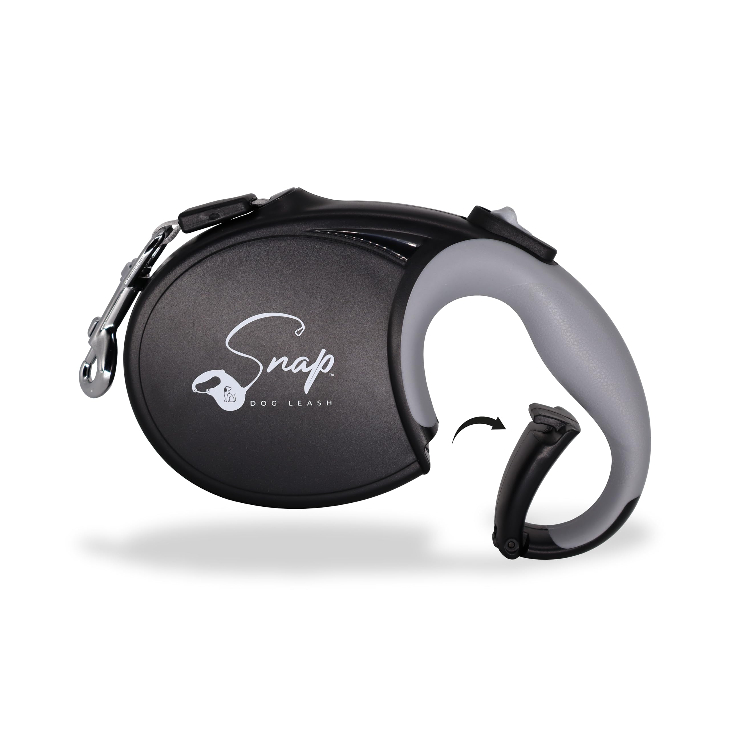Snap Dog Leash built-in clip demonstrates quick, secure control for hands-free outings.