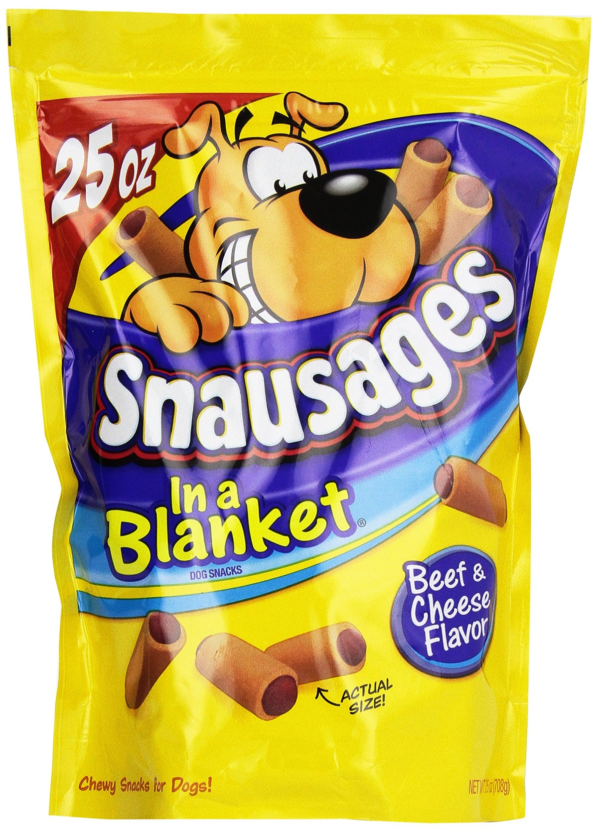 Snausages In a Blanket snack with cheese exterior for tasty bites