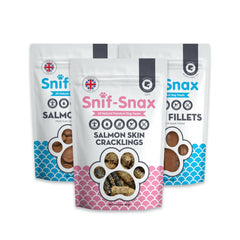 Snif-Snax salmon variety pack dog treats image 1, high-protein salmon bites for training rewards