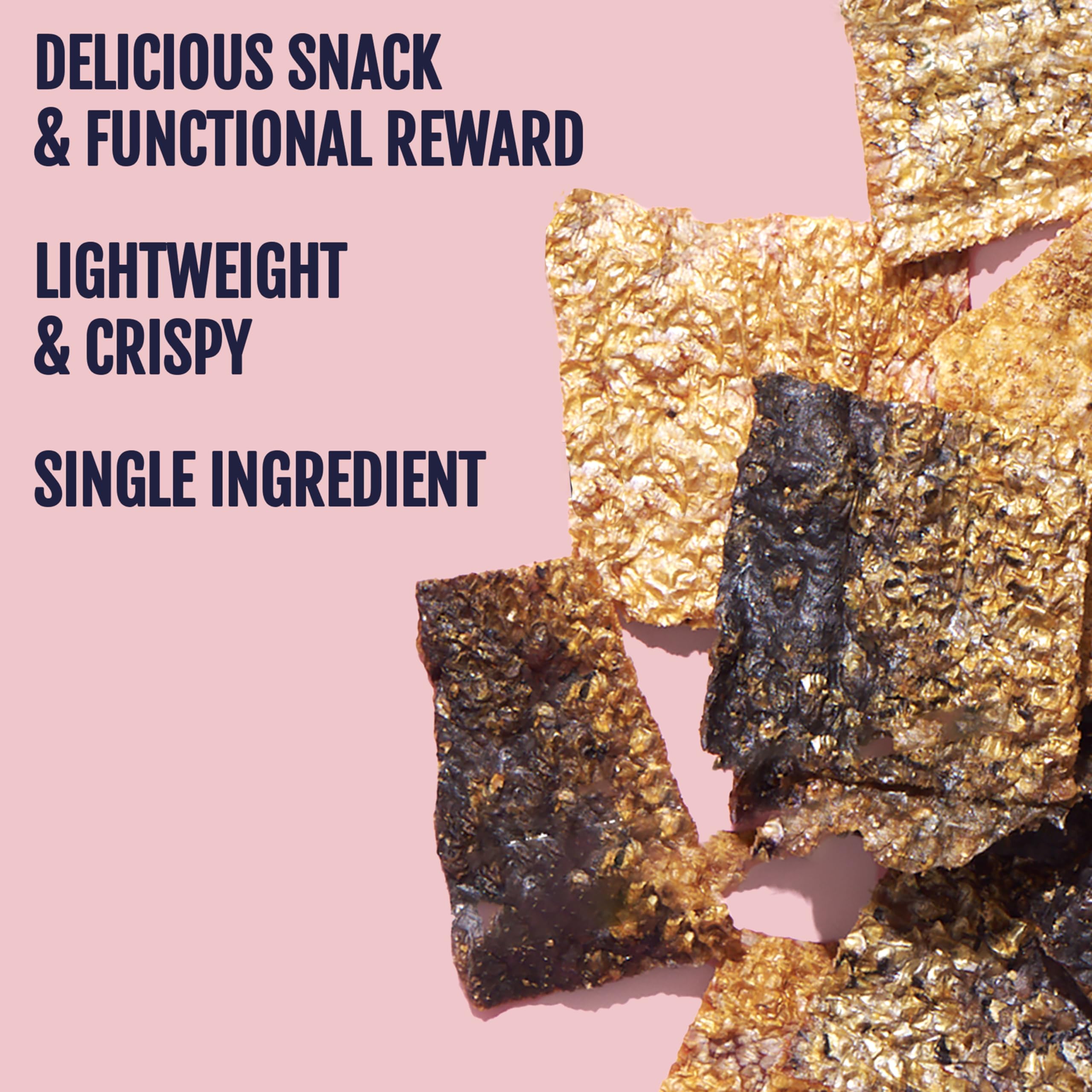 Snif-Snax single-ingredient label highlighting pure salmon skin for sensitive dogs.