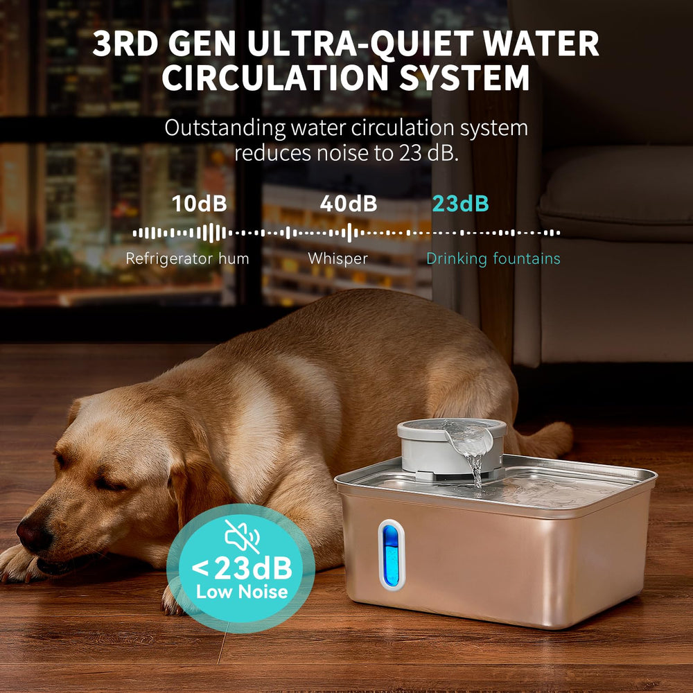 SNIFFNSLURP whisper-quiet 23dB pump supports calm drinking.
