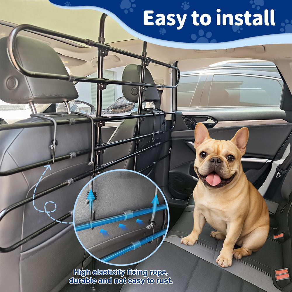 Snooweerin barrier enables easy pet interaction while driving.