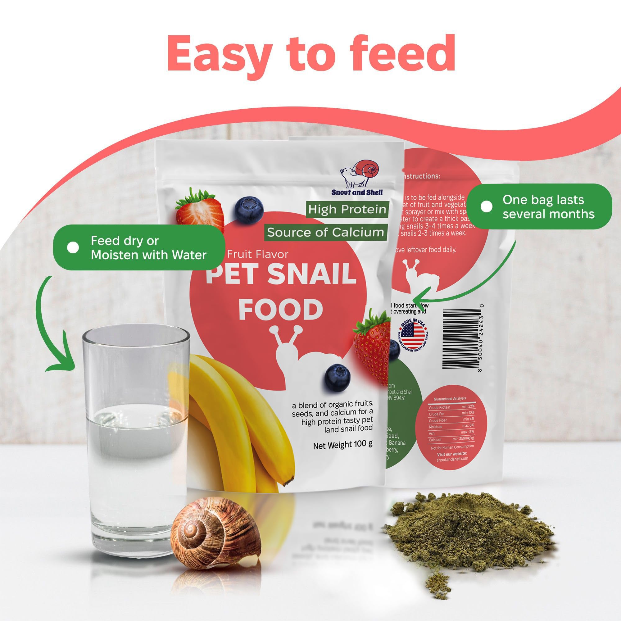 Snout and Shell easy-to-use powder mixes with vegetables for versatile feeding