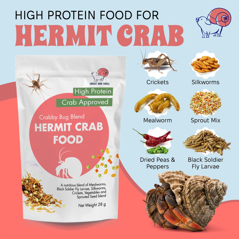 Snout and Shell protein-rich ingredients including mealworms and larvae.