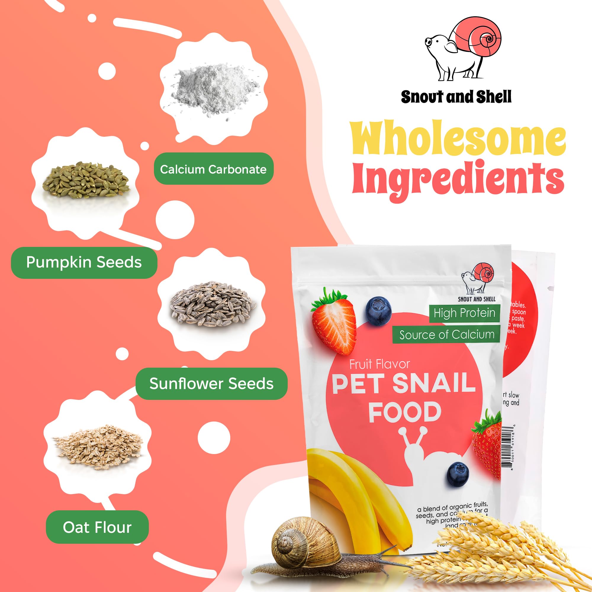 Snout and Shell serving scoop measures portions for convenient snail feeding.