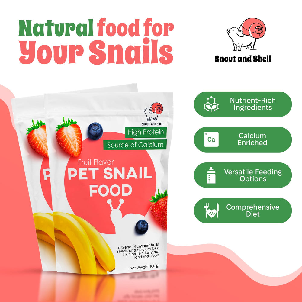 Snout and Shell terrarium feeding setup with recommended portions.