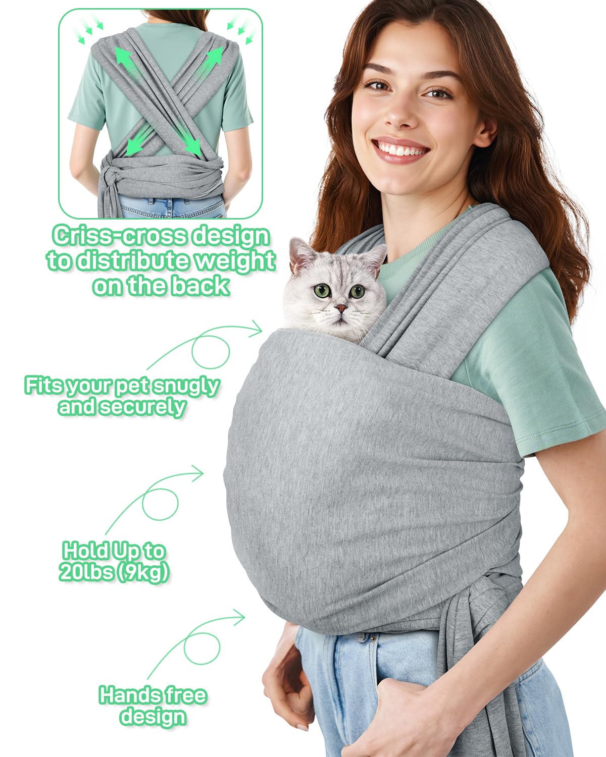 snqqmtt puppy sling with adjustable straps for comfortable wear