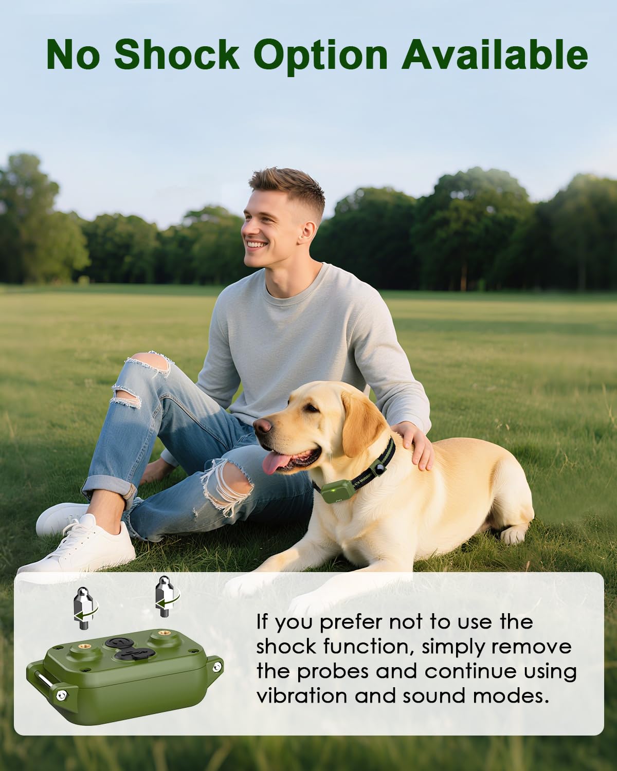Snsng collar includes two probe sizes for coat lengths