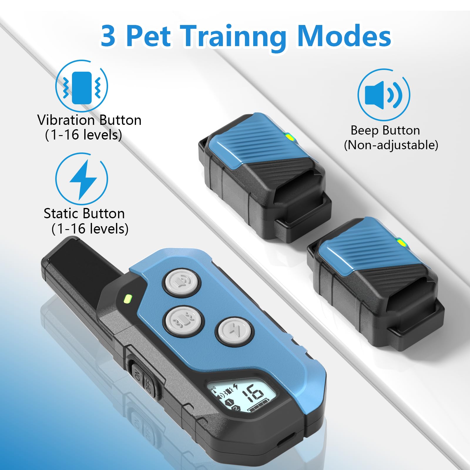 Snsng training collar beeps to cue dogs during calm training sessions.