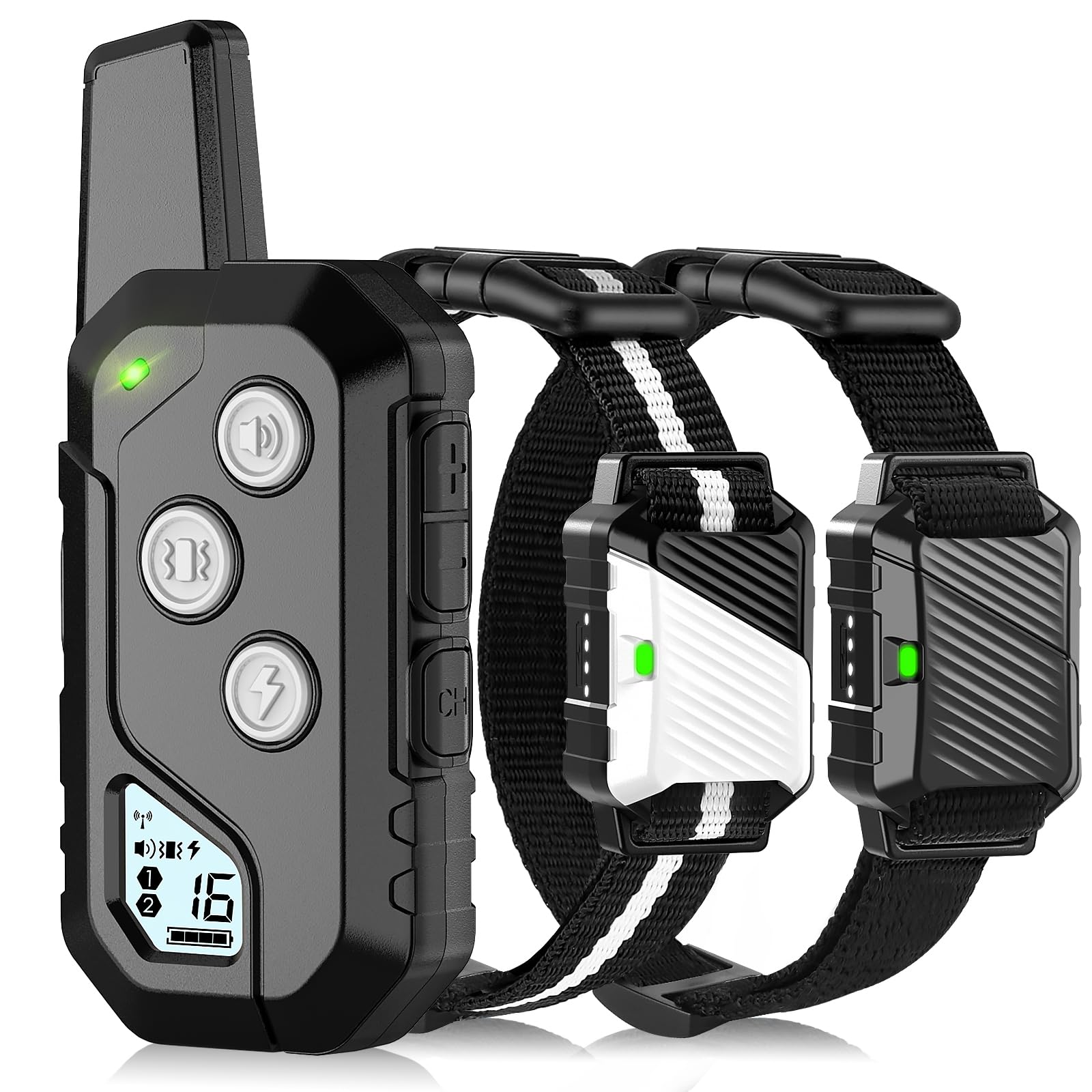 Snsng shock collar with beep mode for quick recall training outdoors.
