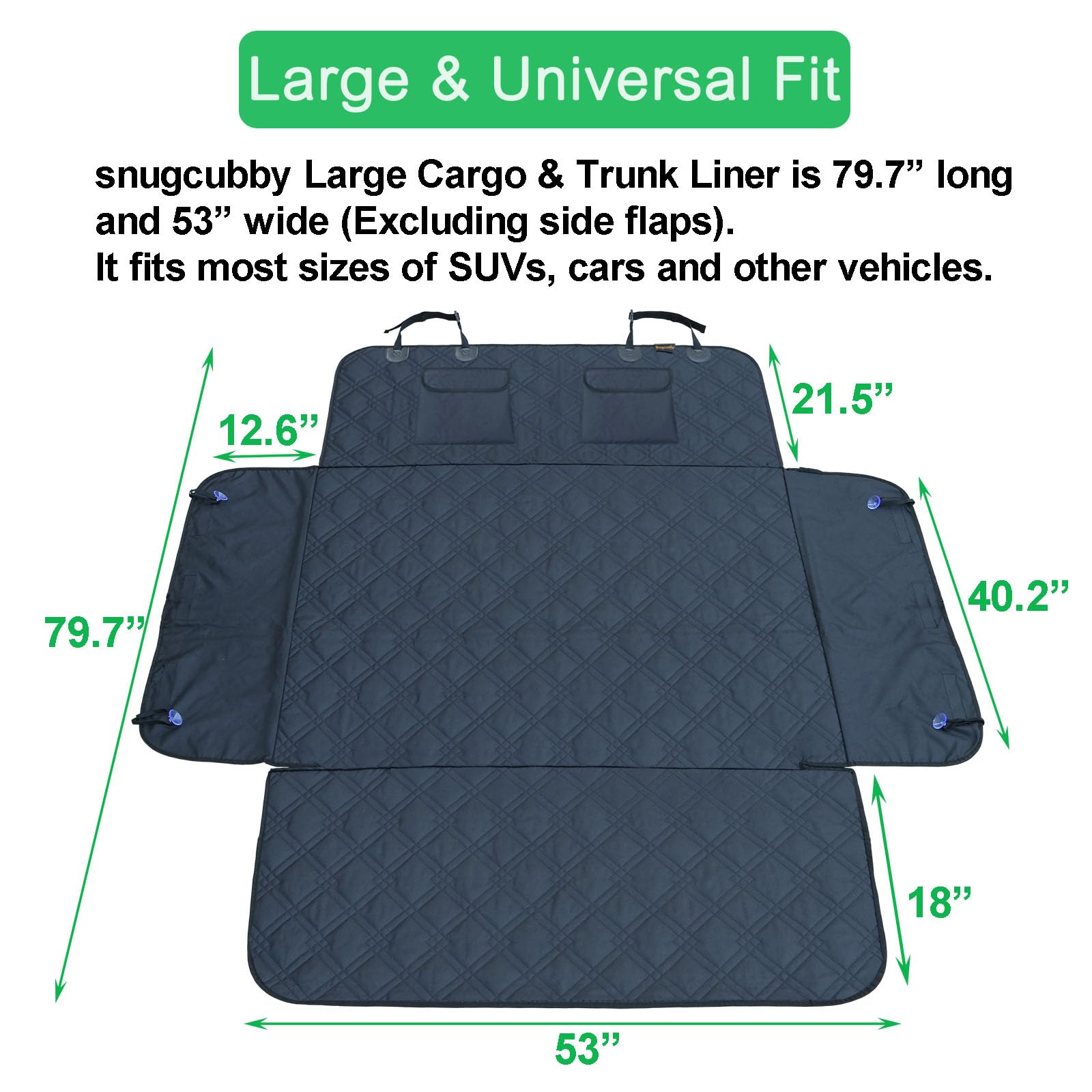 snugcubby cargo liner with side walls for extended coverage and protection.