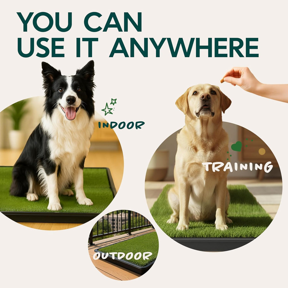 Machine-washable Snugen absorbent pad on the grass pad system