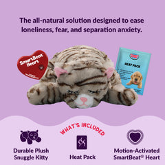 Snuggle Kitty plush Tan Tiger fabric for cozy cuddling