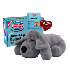 Snuggle Puppy heartbeat toy with real-feel pulse calms dogs during crate training.