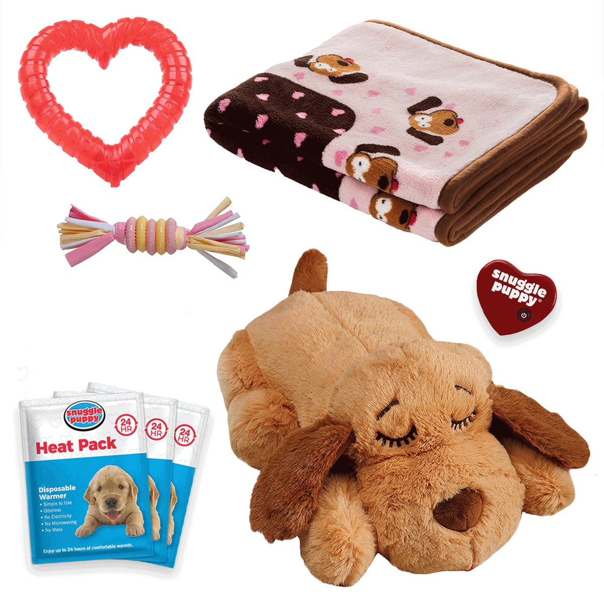 Snuggle Puppy Original Starter Kit with Biscuit and heartbeat comforts new puppies