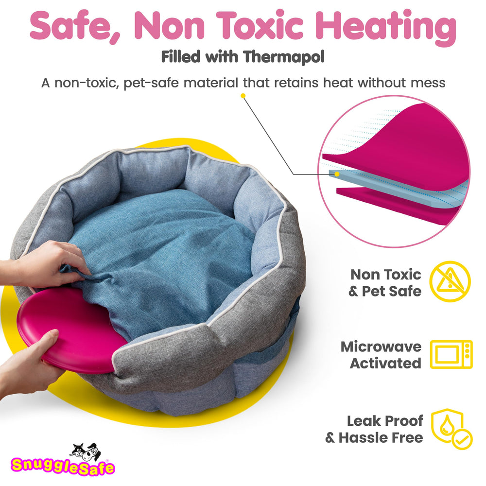 Snugglesafe Original heat pad in crate-kennel for secure pet heating