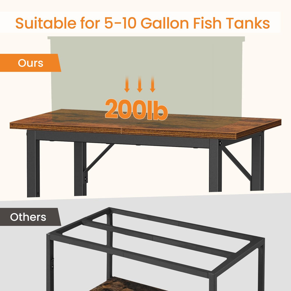 Snughome 10-Gallon Aquarium Stand assembled for quick setup.
