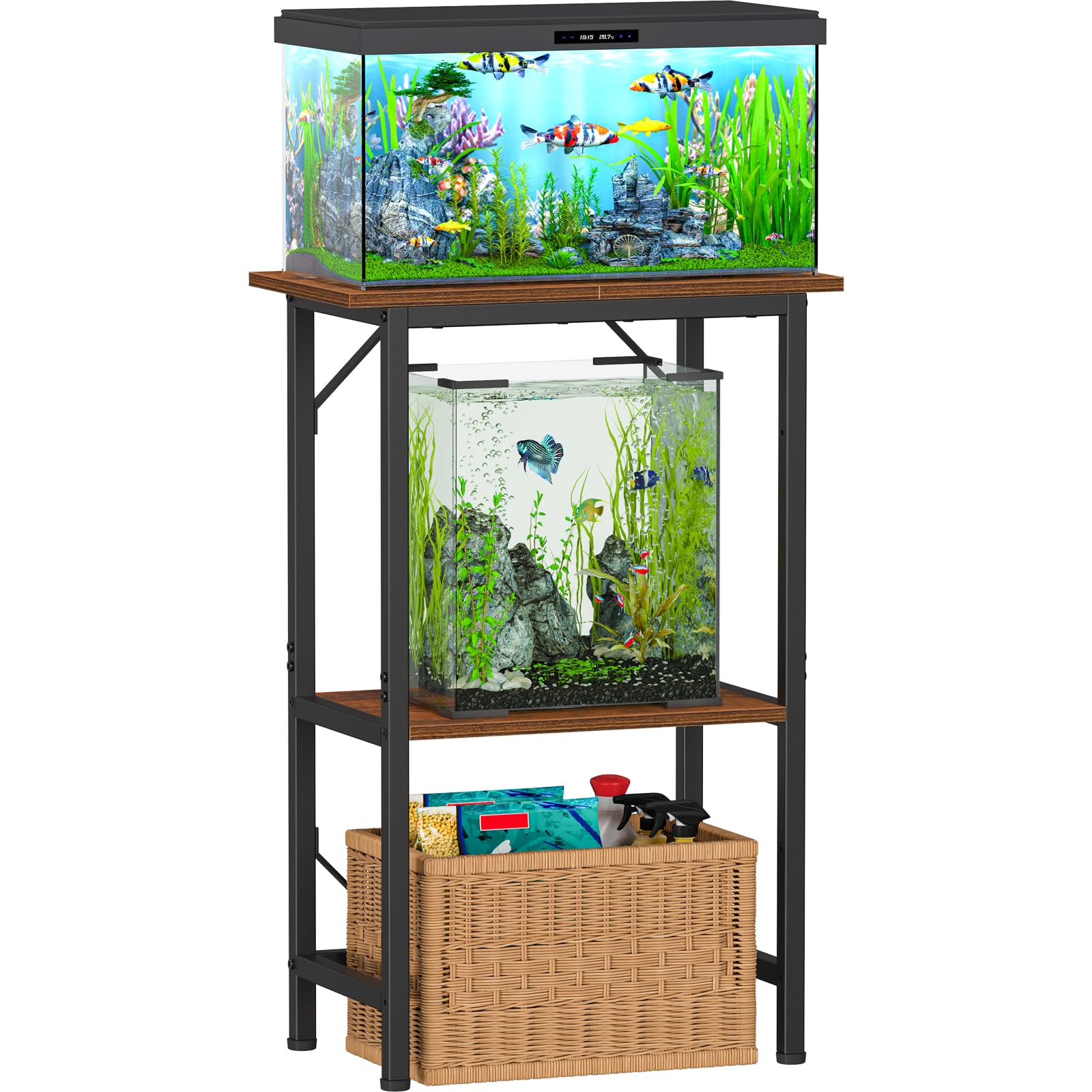 Snughome 10-Gallon Aquarium Stand front view shows sturdy tank support.
