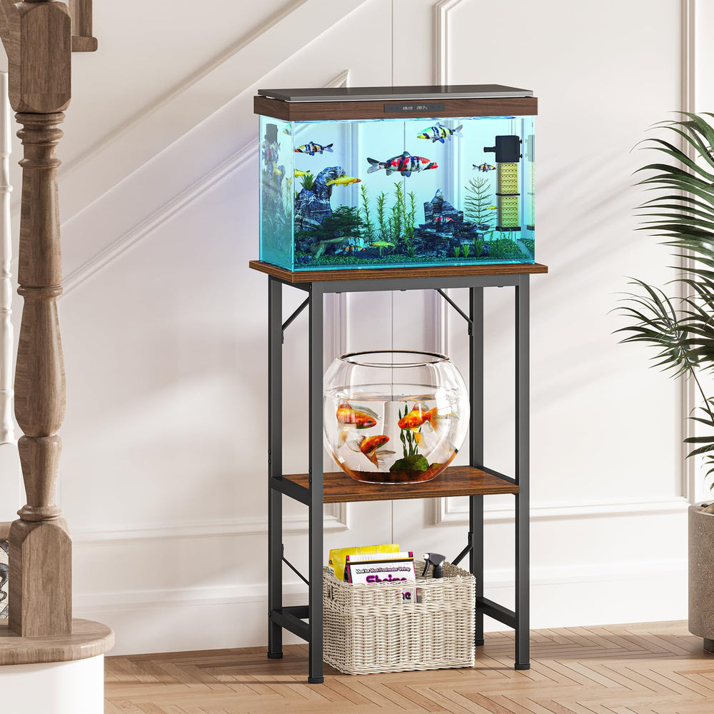 Snughome 10-Gallon Aquarium Stand middle shelf with ample space.