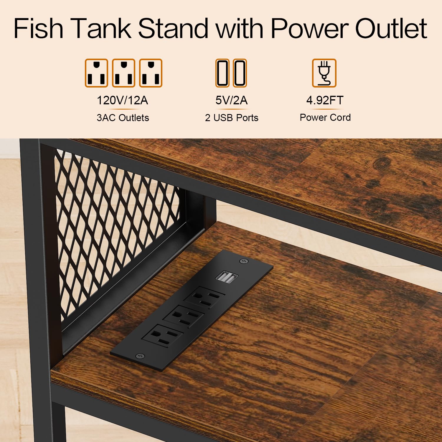 Three-tier Snughome stand used for aquarium storage and organization.