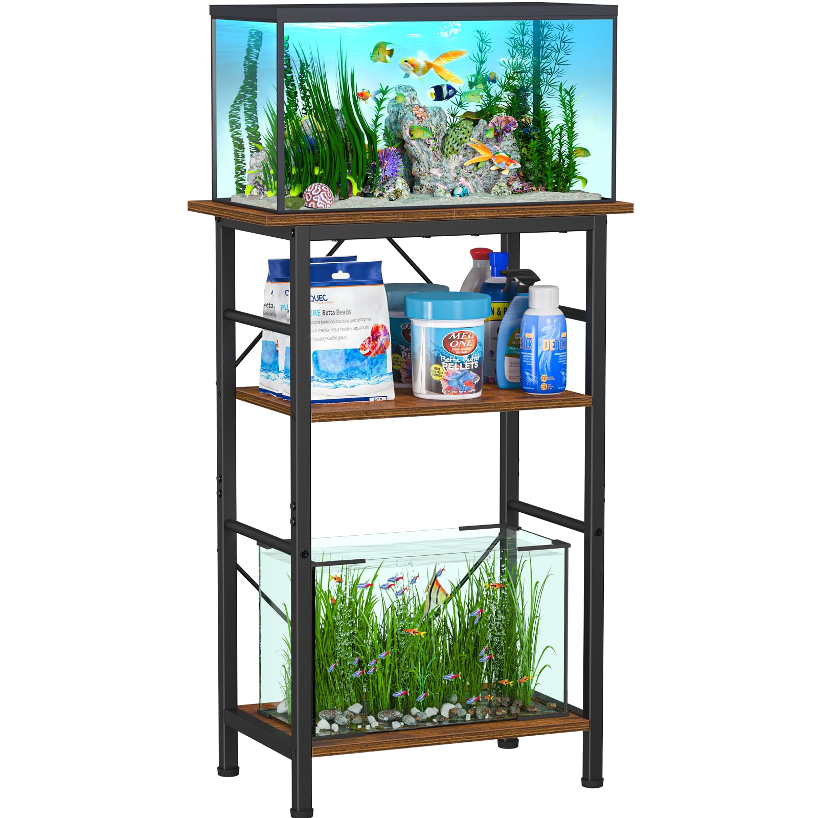 Snughome top shelf holds a 5-10 gallon tank for compact setups