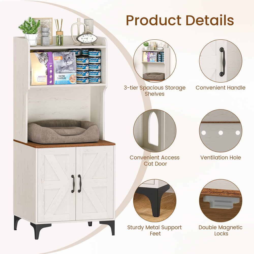 Snughome cat litter box enclosure sturdy metal legs and stable base