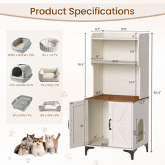Snughome cat litter box enclosure with storage shelves and tidy organization