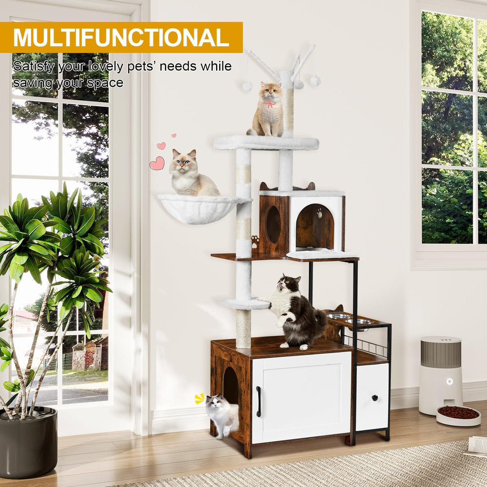 Snughome cat tree condo provides a cozy private resting space