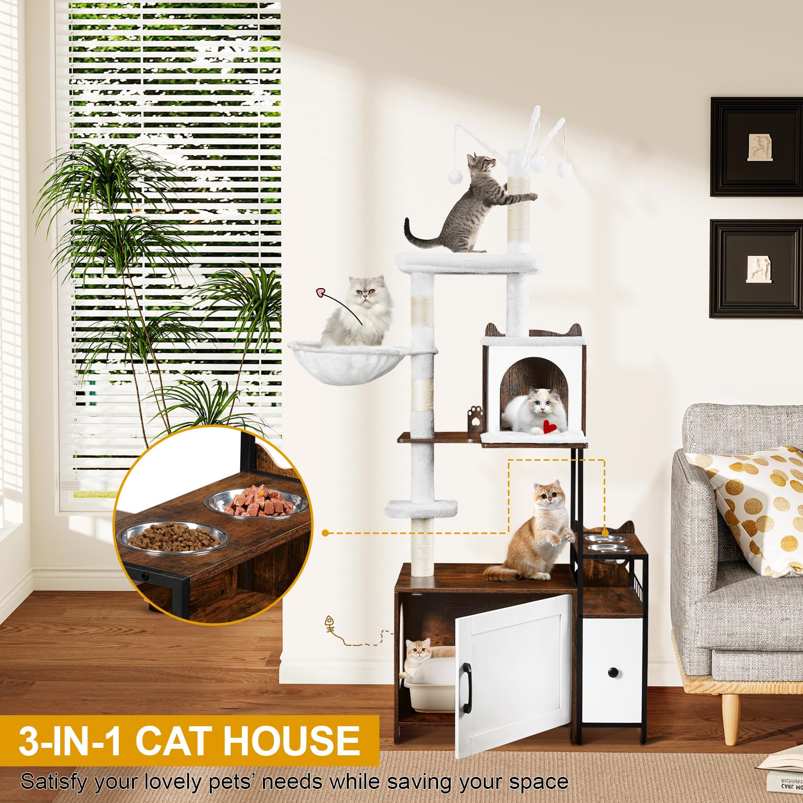 Snughome cat tree top platform offering a high vantage point for cats