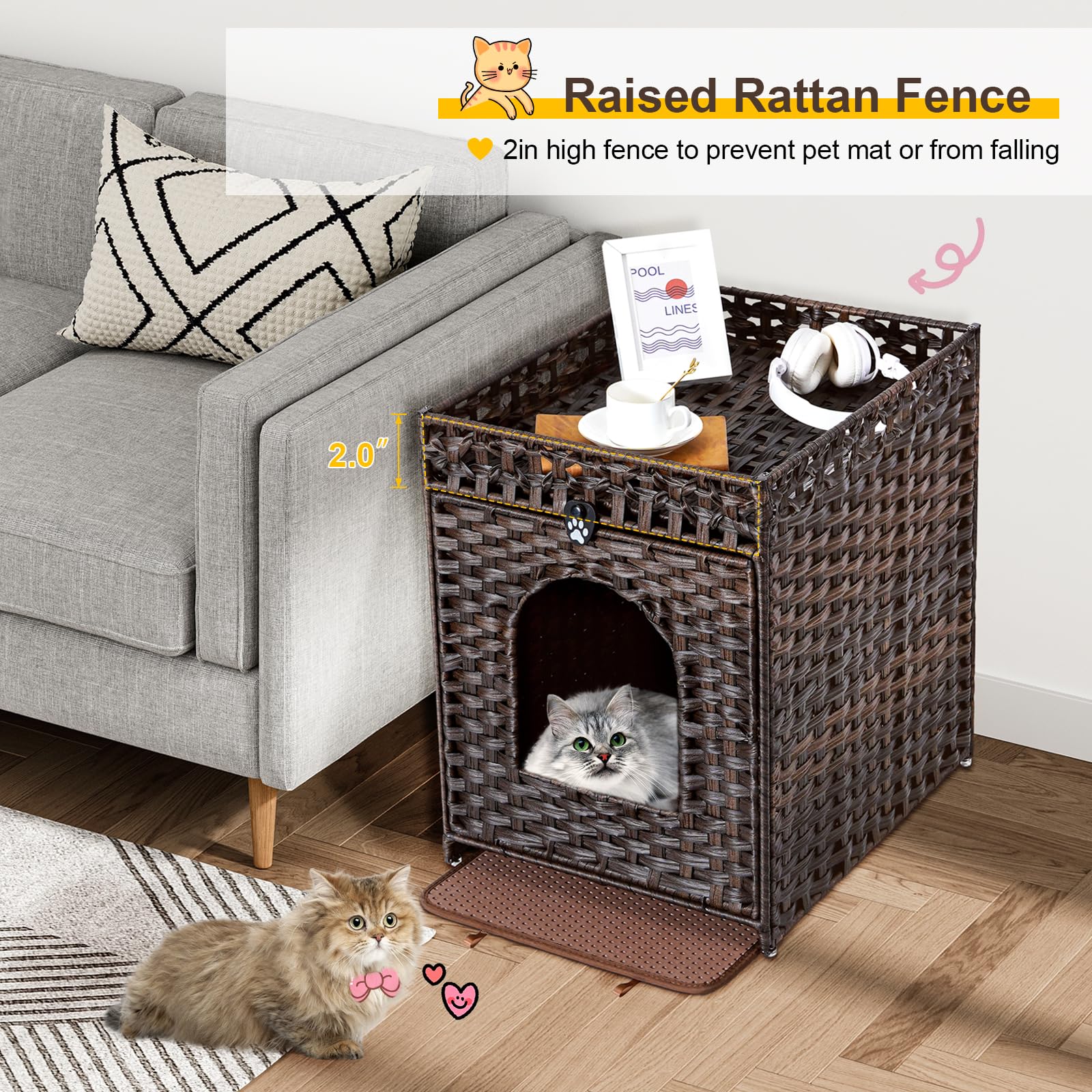 Snughome hidden litter box enclosure top view shows discreet design.