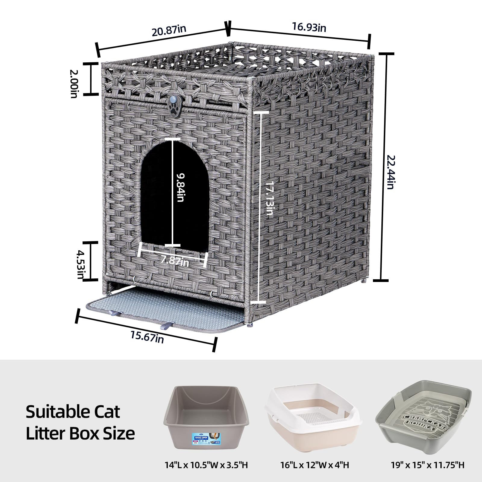 Snughome litter mat traps litter and simplifies cleaning.