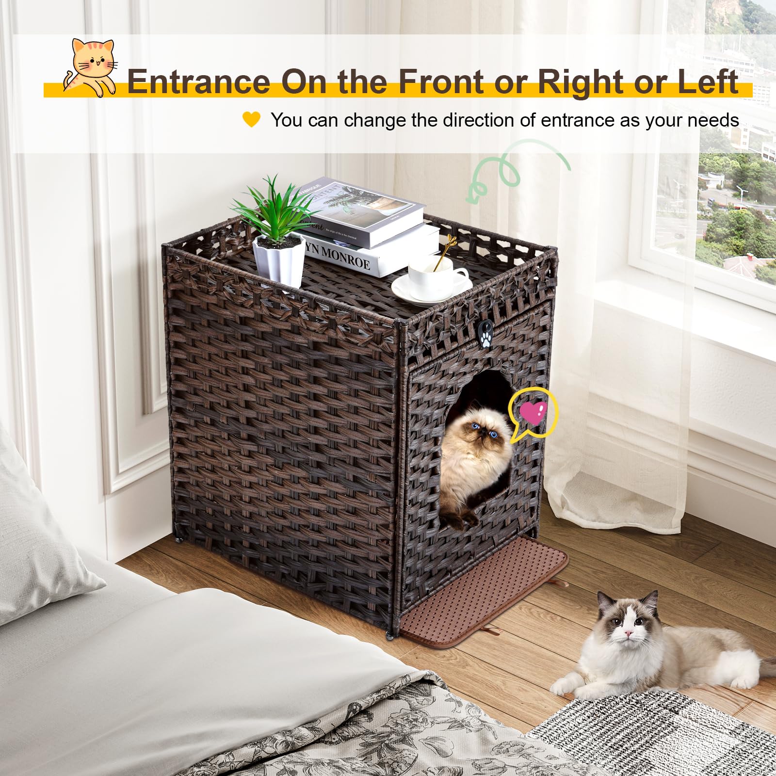 Snughome litter mat with large holes simplifies cleanup after use.
