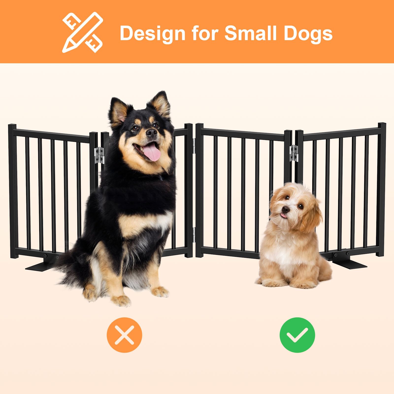 Snughome Short Dog Gate black frame blends with decor.