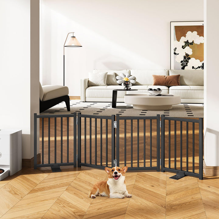 Snughome Short Dog Gate folded side view for compact storage.