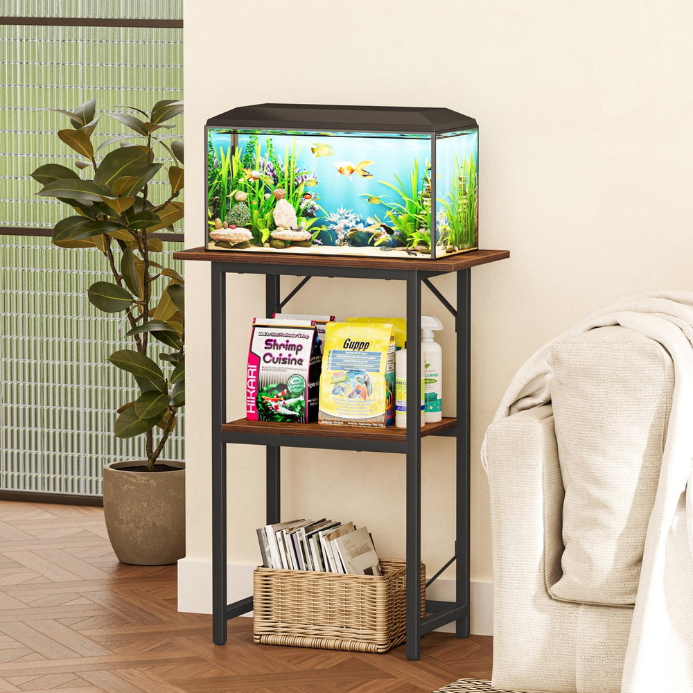 Snughome fish tank stand side view highlighting durable frame